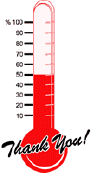 Image of 50% thermometer and link to Pledges page