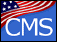 Graphic with CMS logo, showing portion of American flag and acronym  'CMS' on blue background.
