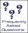 FAQ graphic image with words Frequently Asked Questions and question marks.