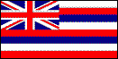 Image of the Hawaii State Flag.  Hawaii was once an independent kingdom (1810-1893). The flag was designed at the request of King Kamehameha I. It has eight alternating stripes of white, red and blue that represent the eight main islands. The British Union Jack is emblazoned in the upper left corner to honor Hawaii's friendship with Great Britain as its protectorate. The combination of the stripes of the United States flag and the Union Jack of Great Britain is said to have pleased the merchant shippers of both nations. The flag was adopted for official state use in 1959.