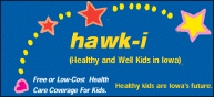 Iowa Healthy and Well Kids in Iowa (HAWK-I) logo