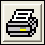Screenshot of the Print File button found on the WorkWORLD toolbar, represented by a stylized black, yellow, and gray printer holding a white sheet of paper with black lines.