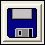 Screenshot of the Save File button found on the WorkWORLD toolbar, represented by a blue and gray diskette.