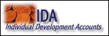 Logo graphic of Individual Development Account, showing coins and text 'Individual Development Account'