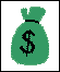 Image of sack with Dollar Sign ($) on side - literally, a money bag.