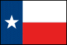 Image of the Texas State Flag.  The flag's design consists of a rectangle with a width to length ratio of two to three containing: (1) a blue vertical stripe one-third the entire length of the flag wide, and two equal horizontal stripes, the upper stripe white, the lower red, each two-thirds the entire length of the flag long; and (2) a white, regular five-pointed star in the center of the blue stripe, oriented so that one point faces upward, and of such a size that the diameter of a circle passing through the five points of the star is equal to three-fourths the width of the blue stripe. Legislation adopted in 1933 was quite particular about the design and location of the lone star and the colors of the flag: blood red, azure blue and white. The colors were said to impart the 'lessons of the Flag: bravery, loyalty and purity.' However, no standard for 'blood red' or 'azure blue' existed and flags manufactured within the state varied in color and dimension. In 1993, the statutes concerning the flag were revisited and the official description of the state flag was revised to that described above. The colors of the flag were also stipulated as being 'Old Glory Red' and 'Old Glory Blue', the same colors found in the flag of the United States. These colors are defined in the Standard Color Reference of America. The flag was adopted in 1839, and amended in 1933 and 1993.